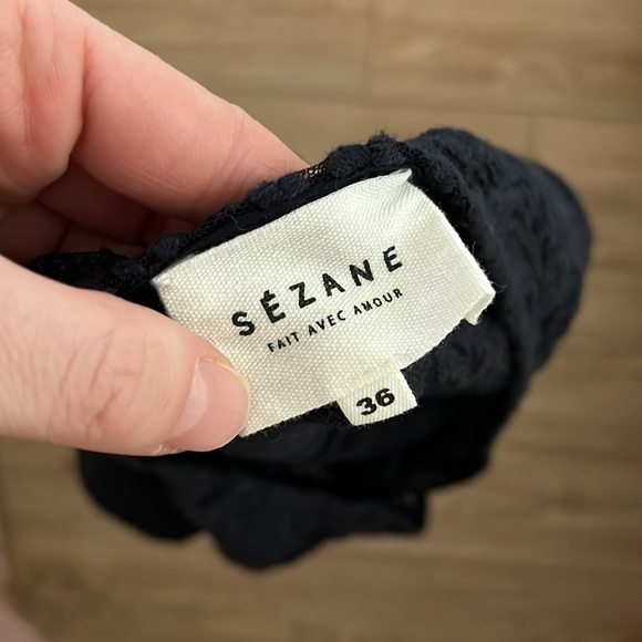 Sezane Daisy navy blue lace top - Picture 6 of 10